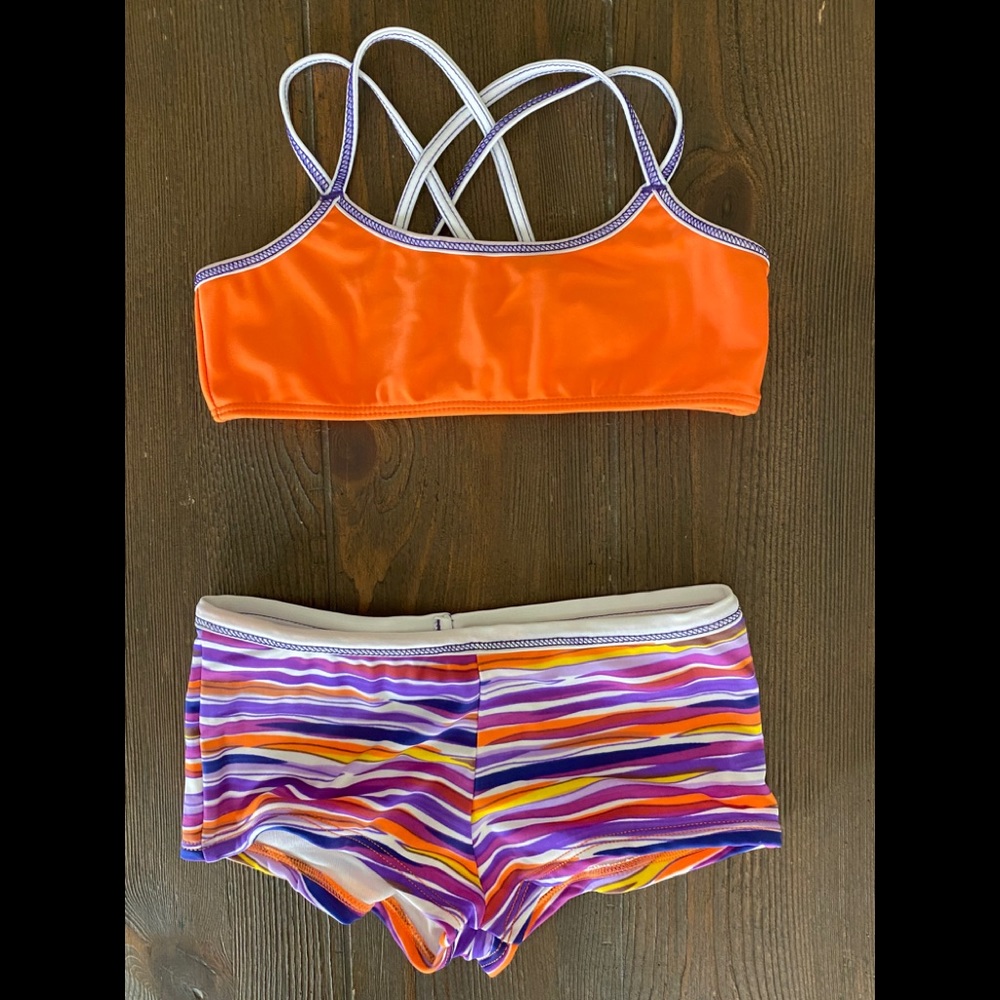 AZUL Lilac & Stitch 2-piece shorts bikini, size 8